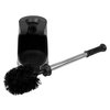 Home Basics Brushed Stainless Toilet Brush Holder  Compact NonSkid Caddy, Black TB41410